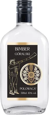 Produktbild von Wodka Polowaca Bimber Góralski (selbst gebrannter Goralenschnaps) 0,5L | Flavoured Vodka, Schnaps |500 ml | 45% Alkohol | Mundivie | Geschenkidee | 18+