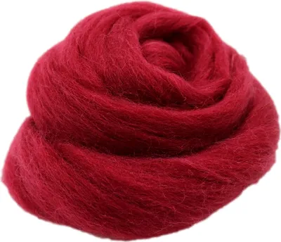 Produktbild von Filzwolle zum Trockenfilzen und Nassfilzen - Farbe Bordeaux 20gr.