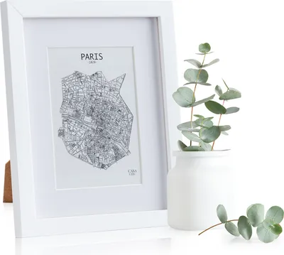 Produktbild von Casa Chic Bilderrahmen mit Passepartout, 28x23 cm Bilderrahmen für Urkunde & Collage, Glas Bilderrahmen, Fotorahmen Stehend/Wandmontage, Rahmen Vertikaler/Horizontaler Gebrauch, Bilderrahmen aus Holz
