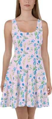 Produktbild von Mr. & Mrs. Panda Leichtes Sommerkleid Sommergedanken Design L - Weiß - Geschenk, Aquarell, Strandkleid, Blumen, Damen-Sommerkleid, Blaue, Blaues Muster, Blumenmuster