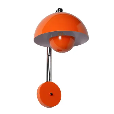 Produktbild von Alpinaluz Wandleuchte SETBUL Orange aus Metall, Retro Wandlampe mit Schalter und E27 Fassung für Schlafzimmer, Wohnzimmer und Leseecke