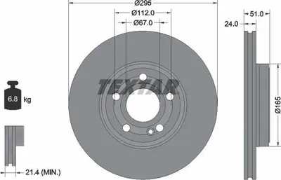 Produktbild von 2x TEXTAR Bremsscheibe 92323505 passend für MERCEDES-BENZ A-Klasse (W177) 51mm