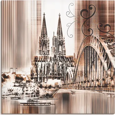 Produktbild von ARTland Leinwandbild Köln Skyline Collage VI Größe: 40x40 cm