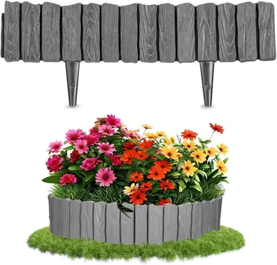 Imagen del producto de Borde flexible y decorativo para jardín, de 10 metros, para uso en exteriores