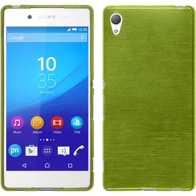 Produktbild von PhoneNatic Case kompatibel mit Sony Xperia Z3+ / Plus - pastellgrün Silikon Hülle brushed + 2 Schutzfolien