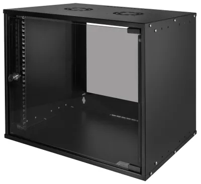 Produktbild von LogiLink W09C55B, Wandmontiertes Regal, 9U, 40 kg, 12 kg, Schwarz