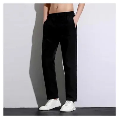 Produktbild von Chinohose Jogginghose Herren Einfarbig Stoffhose Elastische Taille Freizeithose Mit Bundgummi Stretch Wanderhose Hohe Taille Anzughose Golfhose