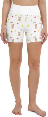 Produktbild von Mr. & Mrs. Panda Yoga Shorts Quokka Happy Größe XL - Weiß - Geschenk, Niedliches Tier, Yogabekleidung, Sportshorts Damen, Lustige Sprüche, Lustiger Spruch, Sporthose