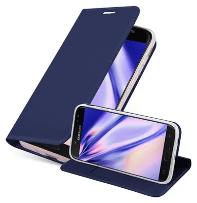 Produktbild von Cadorabo Handyhülle für Samsung Galaxy J7 2017 Schutz Hülle in Blau Cover Etui Book Case Booklet