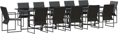 Image de vidaXL Salon de jardin 13 pcs noir acier