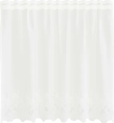 Produktbild von vidaXL Spitzenvorhang mit Vorhängen Floral Weiß 100 x 150 cm Polyester