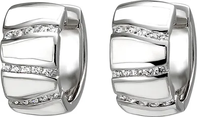 Produktbild von JOBO Creolen 925 Sterling Silber 30 Zirkonia und weiße Emaille-Einlagen
