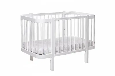 Zdjęcie produktu dla Drewniane Łóżeczko Niemowlęce KOTTO ELIN 120x60 cm – Bukowe, 2w1, Białe