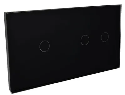 Produktbild von B-LINE PRS Touch-Schalter Glas Schwarz Dreifach