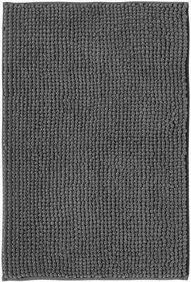 Zdjęcie produktu dla Mata do kąpieli Unyqoos® w ciemnoszarym kolorze, wykonana z tkaniny chenille, o wymiarach 50 x 80 cm – antypoślizgowa podkładka, chłonna mikrofibra, możliwość prania, idealna do łazienki i pod prysznic