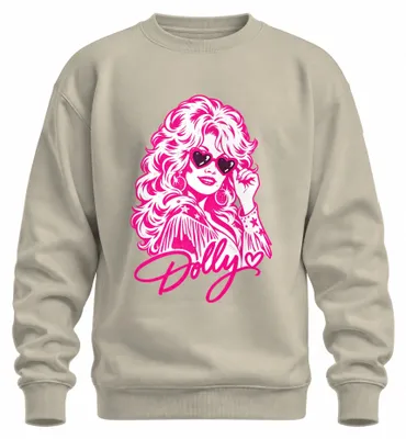 Obrázok produktu pre Dolly Parton, country speváčka, mikina s kapucňou v retro westernovom štýle, prírodná farba, veľkosť S