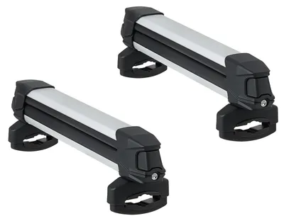 Produktbild von SucceBuy Skiboard- und Snowboard-Dachträger für bis zu 4 Paar Ski oder 2 Snowboards, abschließbare Skidachträger mit Gummipolsterung, kompatibel mit den meisten Querträgern (465 mm Ladebreite)