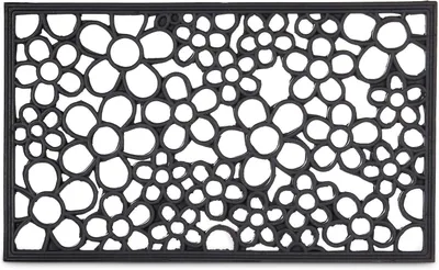 Imagen del producto de Burlete de goma - Diseño atractivo - Resistente al agua - Antideslizante - Para uso interior y exterior - Rectangular, 0,5 x 75 x 45 cm - Negro