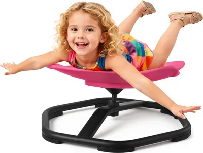 Immagine prodotto di Sedia girevole per bambini - Sedia girevole sensoriale - Forma di elefante - Portata fino a 100 kg - Base in metallo antiscivolo - Favorisce la coordinazione, l'equilibrio e la concentrazione - Rosso