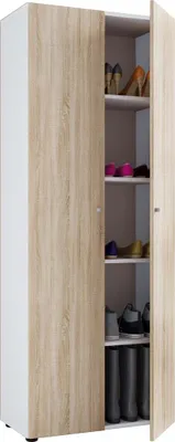 Zdjęcie produktu dla Vandoll szafka na buty 2 drzwi biały, dąb dekor.