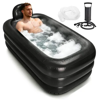 Immagine prodotto di Vasca da bagno gonfiabile autoportante, con fondo confortevole, dimensioni 160 x 90 x 50 cm, ideale per la vasca