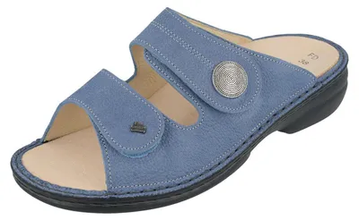 Produktbild von Finn Comfort Pantolette Sansibar 2550-834124, Nubukleder, Jeans - Blau, Fußbett zum Wechseln 43