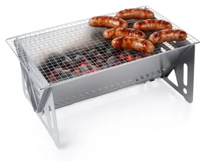 Zdjęcie produktu dla Składany grill węglowy ze stali nierdzewnej, 40x24x17 cm