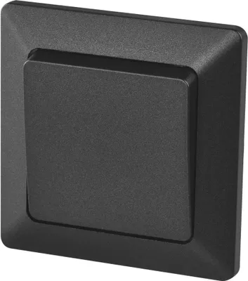 Produktbild von EMOS Wechselschalter schwarz, Lichtschalter mit einer Wippe, 250 V, 10 AX, ohne Unterputzdose, für Innen, A6100.5