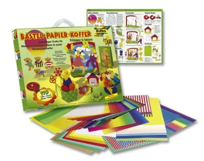 Produktbild von folia 933 Bastelsets Bastel-Papier-Koffer Frühjahr / Ostern, mehrfarbig, 110-teilig (1 Set)