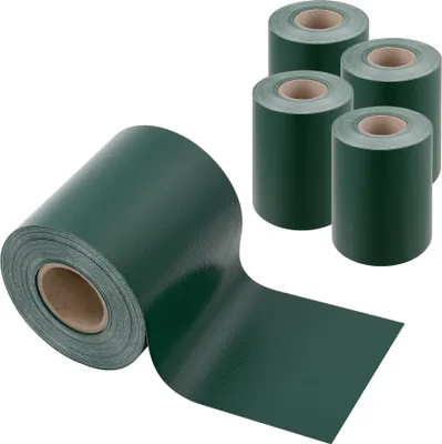 Obrázek produktu pro Fólie na plot Jesteburg 4 x role 35 m x 19 cm fólie na ochranu soukromí s 80 upevňovacími sponami odolná proti povětrnostním vlivům UV záření ochrana proti větru mechově zelená
