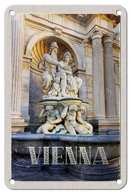 Produktbild von Blechschild Reise 12x18cm Wien Österreich Skultur Mittelalter Schild
