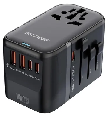 Obrázok produktu pre BlitzWolf Blitzwolf BW-TA2 5-in-1 Travel Adapter 2xUSB PD + 2xC QC + C GaN 100W