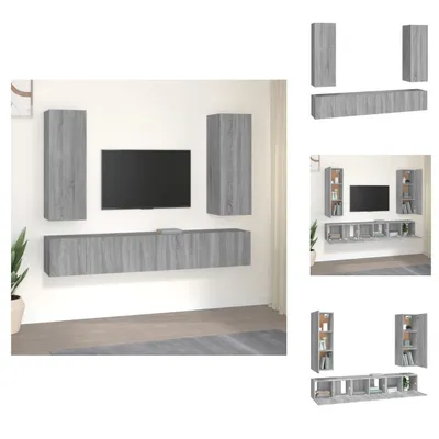 Produktbild von vidaXL 5-tlg. TV-Schrank-Set Grau Sonoma Holzwerkstoff -  TV-Möbel