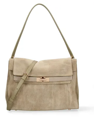 Produktbild von Borsa a mano da donna Italy Oriana Lux Pelle Scamosciata blu jeans ONE 30x22x9 cm 22561- BLU JEANS