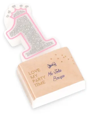 Produktbild von Glitzernde Geburtstagskerze Zahl 1 Prinzessin 5,8 cm - Einheitsgröße