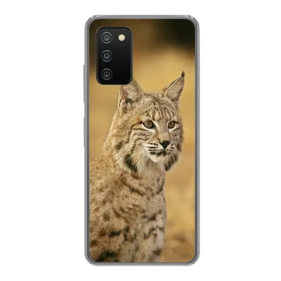 Produktbild von MuchoWow® Handyhülle Schutzhülle Hülle für Samsung Galaxy A03s Luchs - Braun - Gras Silikon Softcase Handy Hülle - Schutz