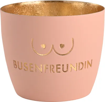 Produktbild von Giftcompany Madras Windlicht M Busenfreundin pastellrosa/gold 8,5cm