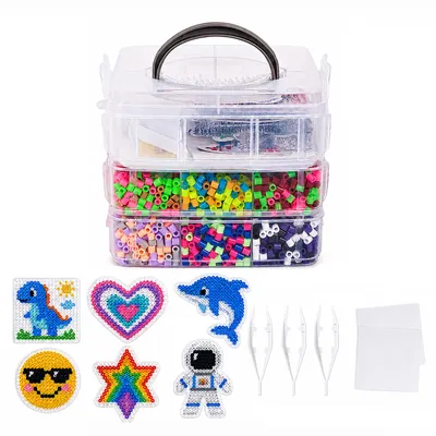 Produktbild von 9000 Stück Bügelperlen Set, 5mm Perlen Set, 36 Farben Steckperlen Set, DIY Bastelset Geschenk