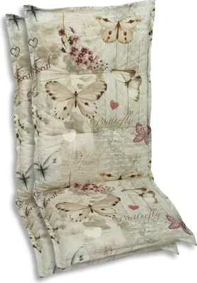 Produktbild von GO-DE Textil, Sesselauflage Mittellehner, 2er Set, Farbe: beige, Maße: 108 cm x 50 cm x 6 cm, Rueckenhoehe: 60 cm