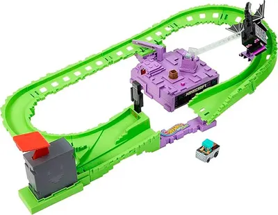 Produktbild von Hot Wheels Racer Verse RacerVerse Minecraft-Trackset und Die-Cast Diamond Armor Steve [exklusiv bei Walmart], Fahrzeug- & Schienen-Set, 4 Jahr(e), Kunststoff, Mehrfarbig