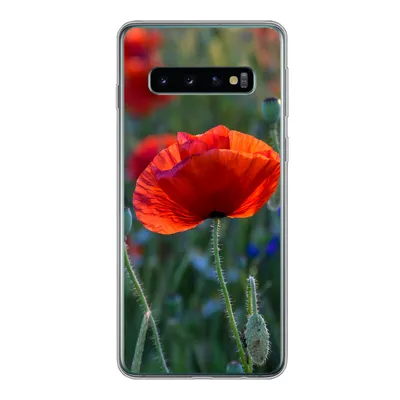Produktbild von MuchoWow® Handyhülle Schutzhülle Hülle für Samsung Galaxy S10 Bunte Mohnblumen in den Niederlanden Silikon Softcase Handy Hülle - Handytasche