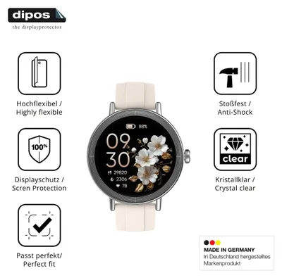 Produktbild von 2x Schutzfolie für Cillso DR05 Folie, 100% Displayabdeckung, dipos Flex