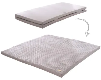 Produktbild von Spielmatratze Krabbelmatte Spielmatte - 60 x 120 cm - Zusammenklappbar auf 120 x 120 cm - Grau