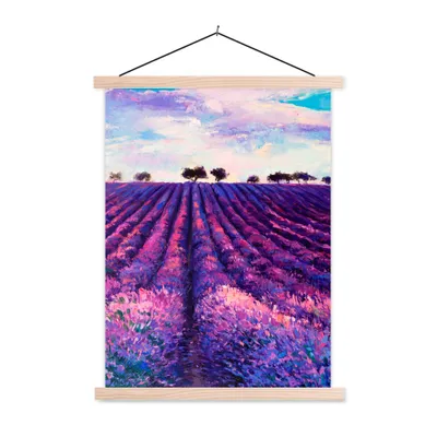 Produktbild von MuchoWow® Textilposter Ölfarbe - Malerei - Blumen 120x160 cm mit holzfarbenen Rahmen - Plakatkarton