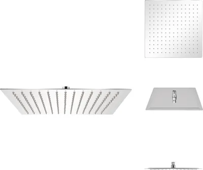 Immagine prodotto di vidaXL Soffione doccia a pioggia in acciaio inox 30x30 cm quadrato - Soffioni doccia