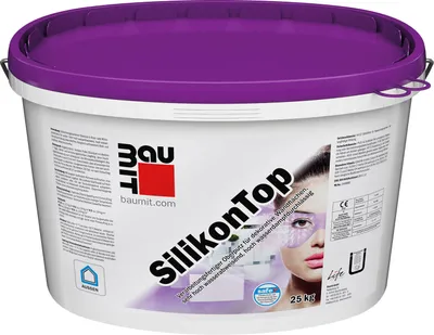 Produktbild von BAUMIT SilikonTop Kratzputz 2,0mm weiß 25kg Pastöser Dünnschichtdeckputz