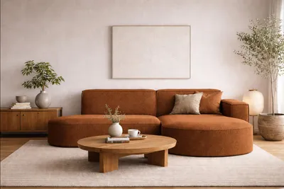 Produktbild von Kaiser Möbel Ecksofa, Sofa L form, Couch L form MODENA L STUDIO stoff Verita Kupfer Rechts