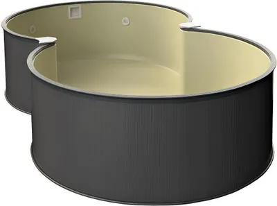 Produktbild von mediPOOL Achtform-Pool-Set exklusiv Anthrazit 5,40 x 3,50 x 1,20 m
