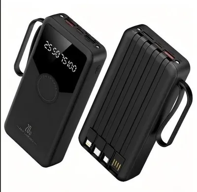Produktbild von 500000mAh Powerbank Externer Batterie Ladegerät ZusatzAkku 4 USB Für Alle Handy Akkus aus Kunststoff 5 V mit Schnellladung Schwarz Schreibtisch Schlicht