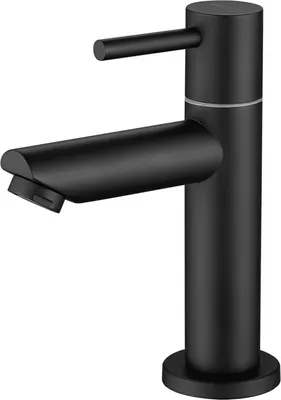 Produktbild von Schwarze Waschbeckenarmatur mit Austauschbarem Strahlregler und Auslaufhöhe 934 mm für Gäste-WC Badezimmer